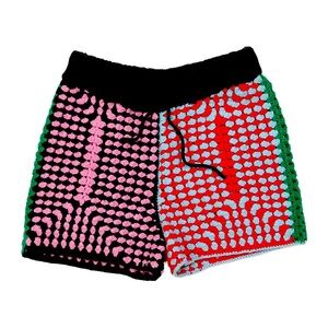 Lingua Franca Colorful Crochet Shorts Size CVS